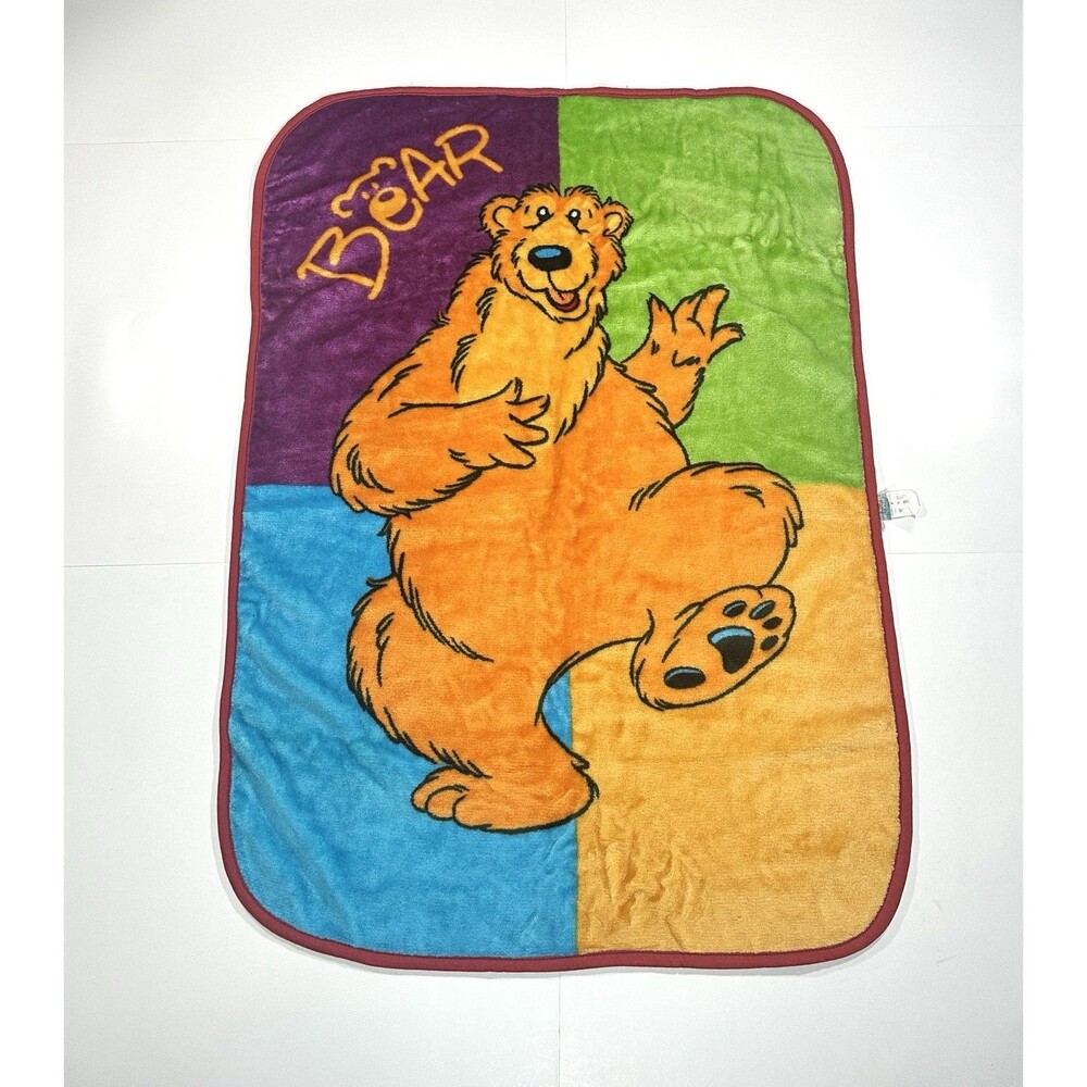 Bear In The Big Blue House Fleece Plush Toddler Baby Throw Blanket Vintage 90s